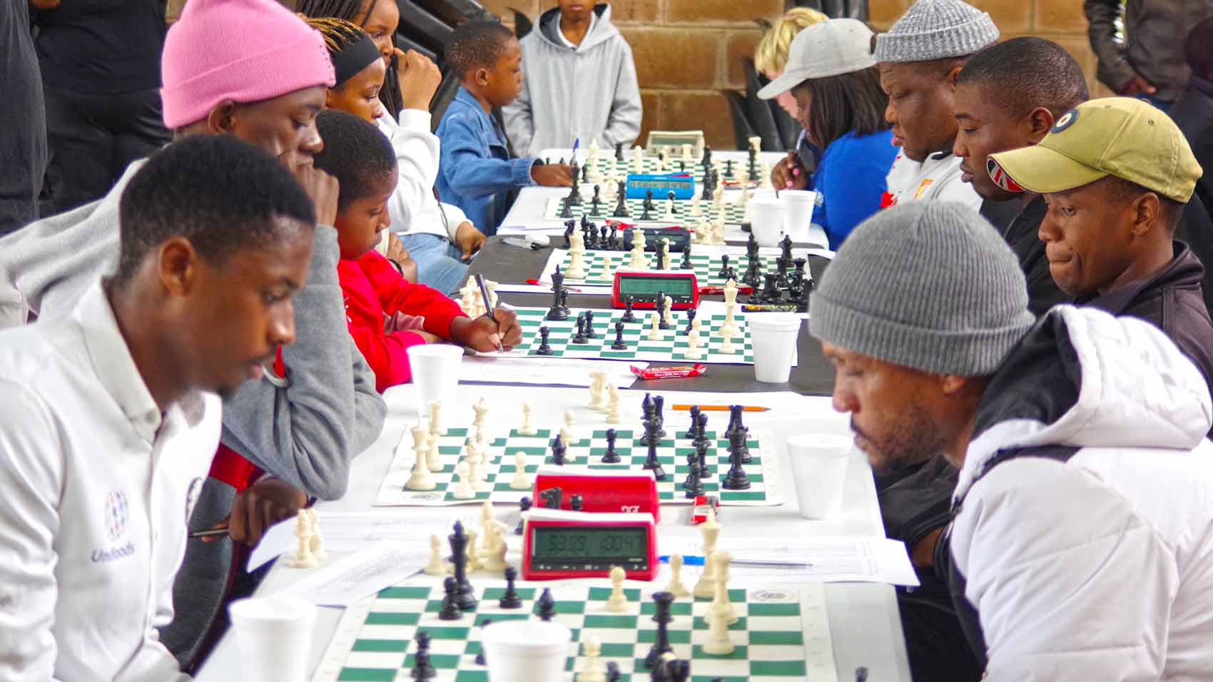 Players remain fully focused on their boards during the final round of the Unifoods Chess League last year, just before the tournament paused for the festive break. (Pic: Nimrod Hlophe)